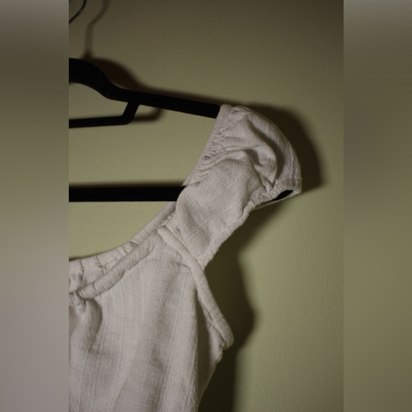 Roxy White Cap Sleeve Top Flowy Fit Blouse Size S - Picture 4 of 9